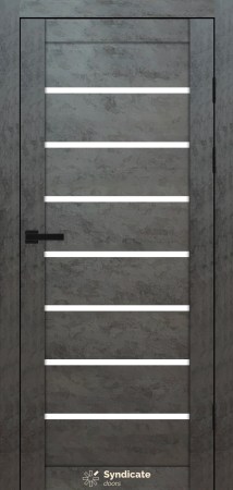 Двері Syndicat Doors PVC 102 Бетон темний сатинове скло